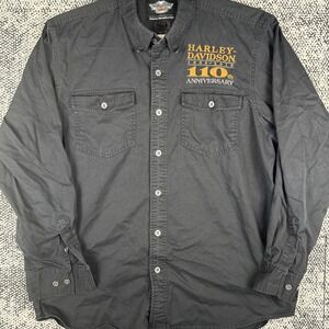 Harley Davidson 110th Anniversary‎ Denim Mechanics Shirt Mens XL READ